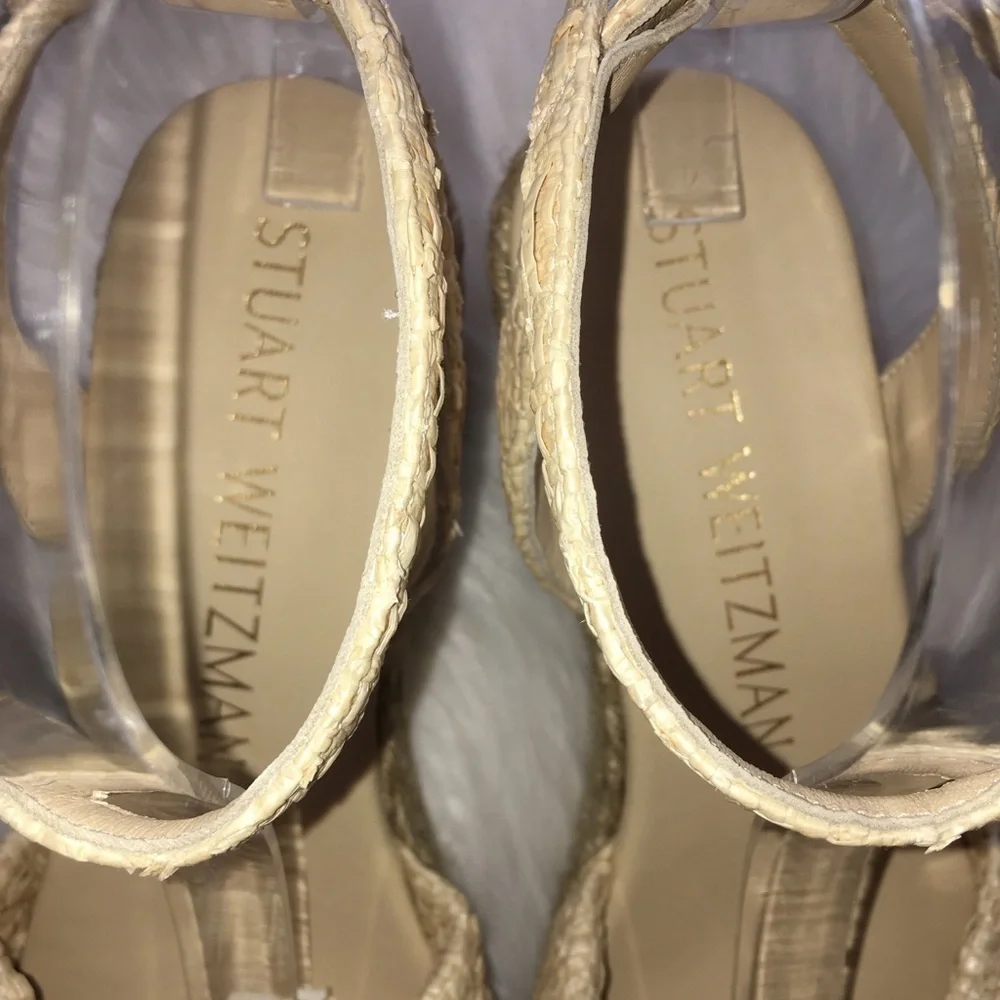 Stuart Weitzman Knot Espadrille Wedge Heels Sz 7B